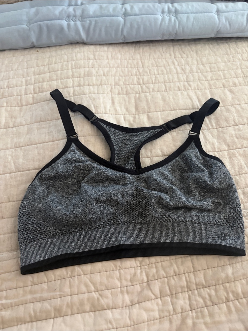 New Balance Charcoal Gray Seamless Racerback Sports Bra